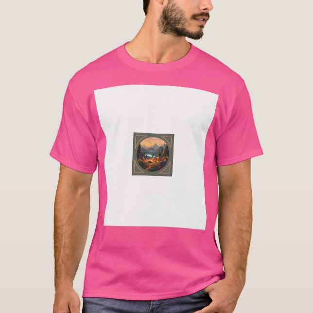 Bergsbergen i Träd Fåglar utan överkant T Shirt (Framsida)