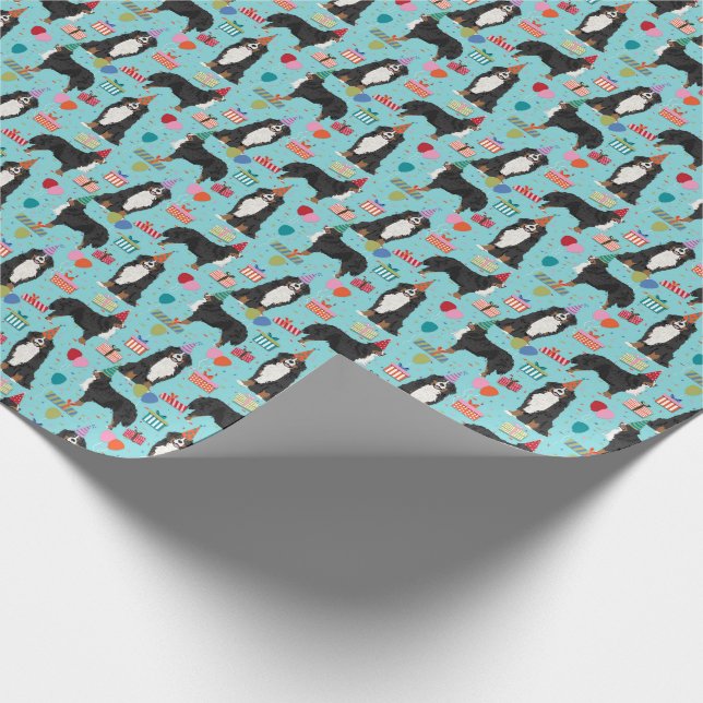 Bergsberget Bernese Hund Birthday Gift Wrap Presentpapper (Hörn)