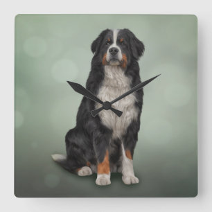Bergsberget Bernese Hund Fyrkantig Klocka