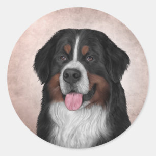 Bergsberget Bernese Hund Runt Klistermärke