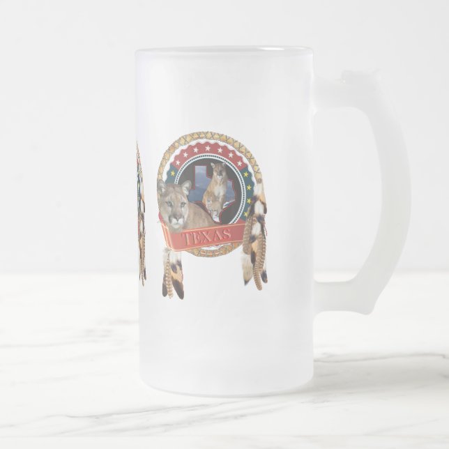 Bergsberget lejon i Texas Frostat Ölglas (Höger)