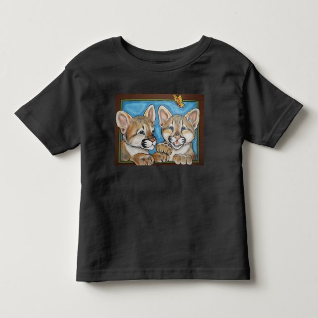 Bergsberget Lejona Puma Cat Unge Art T Shirt Cute (Framsida)