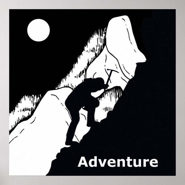 bergsbestigning rockclimbing poster (Framsidan)