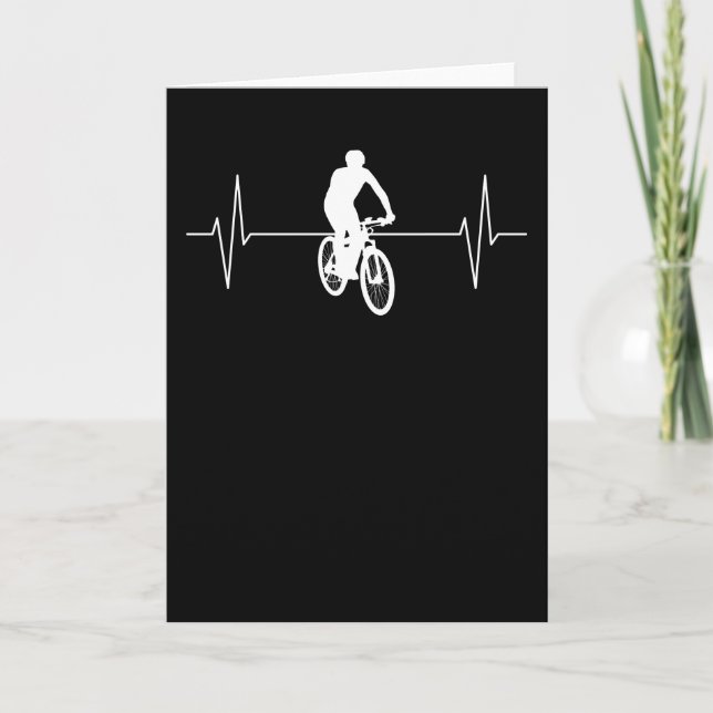Bergsbike MTB Mountain Biker Heartslag Gift Kort (Framsida)