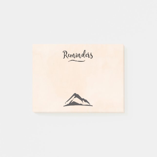 Bergsbild i svart - påminnelser post-it block (Framsida)