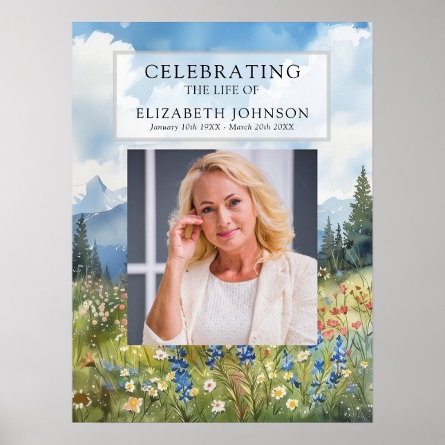 Bergsblommors Livs Firande Välkomstskylt Poster (Framsidan)
