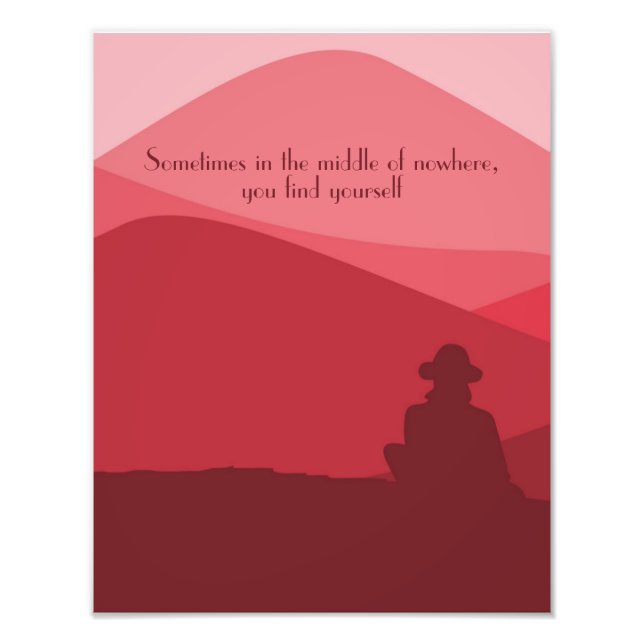 Bergsburgundi liggande med modern citat fototryck (Framsidan)