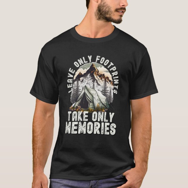 Bergscamping Lämna endast fotspår T Shirt (Framsida)