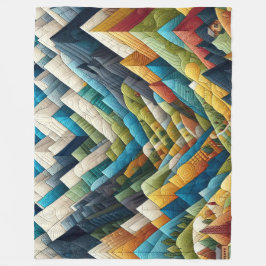 Bergscen i Teckning med Abstrakt Fleecefilt