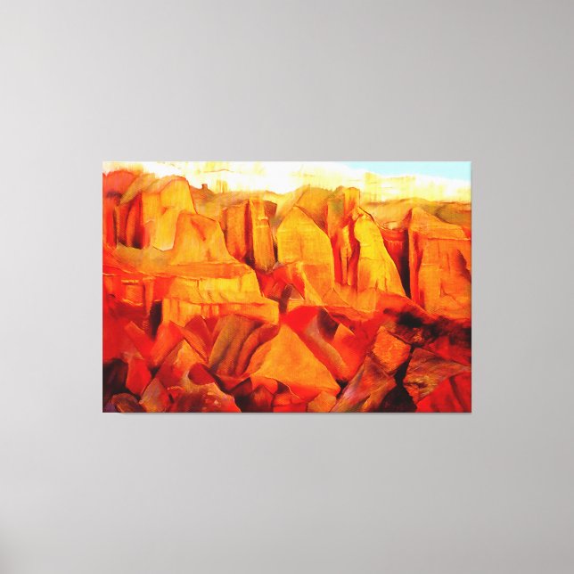 Bergscen vid solnedtryckning canvastryck (Framsida)