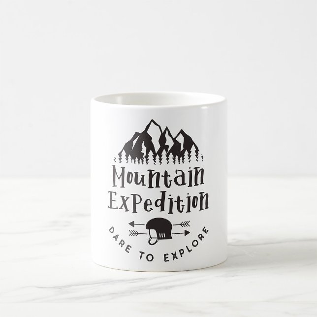 Bergsexpeditionsrisk för att utforska kaffemugg (Skapare uppladdad)