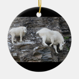 bergsfårfamilj julgransprydnad keramik