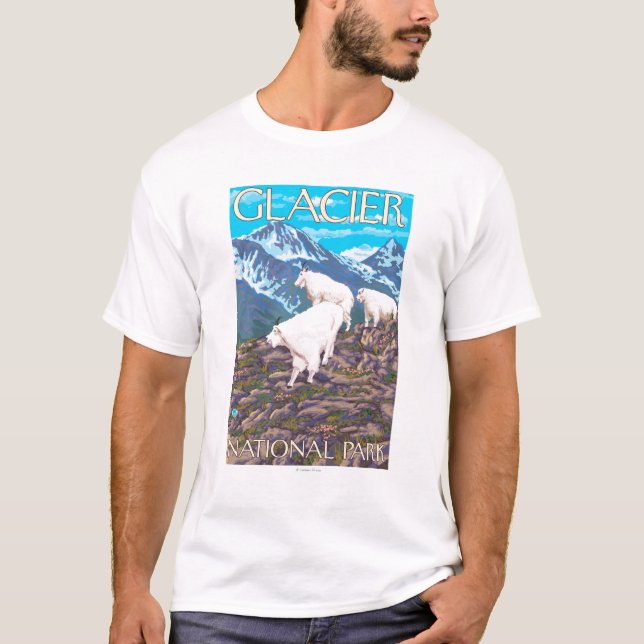 Bergsfårplats - glaciärnationalpark, tee shirt (Framsida)