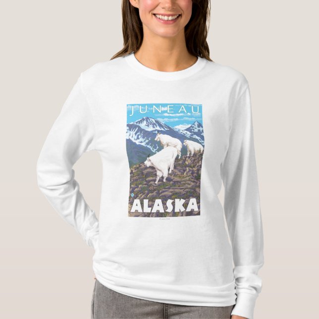 Bergsfårplats - Juneau, Alaska Tee (Framsida)