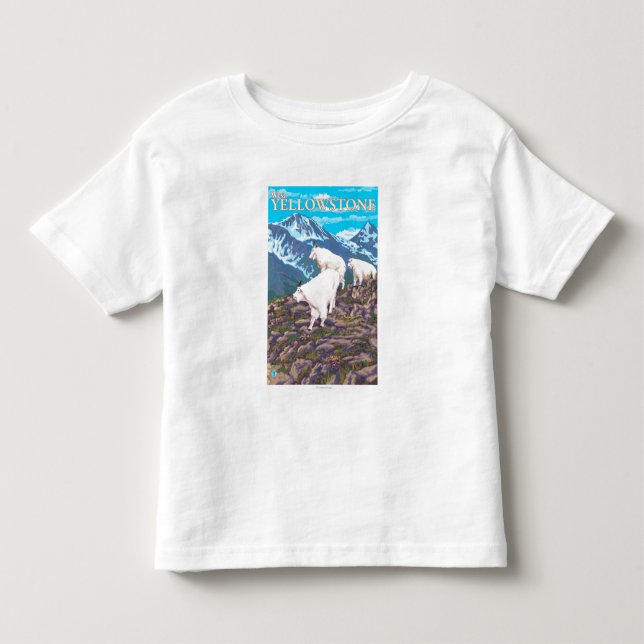 Bergsfårplats - västra Yellowstone, MT T Shirt (Framsida)