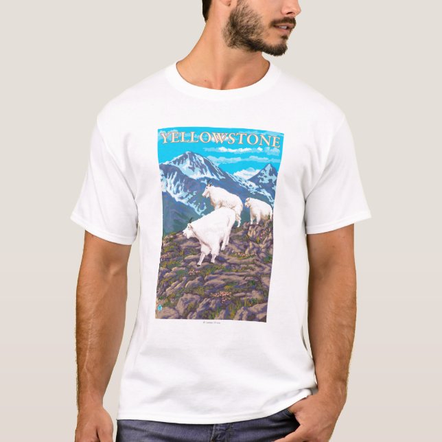 Bergsfårplats - Yellowstone nationalpark Tee Shirt (Framsida)