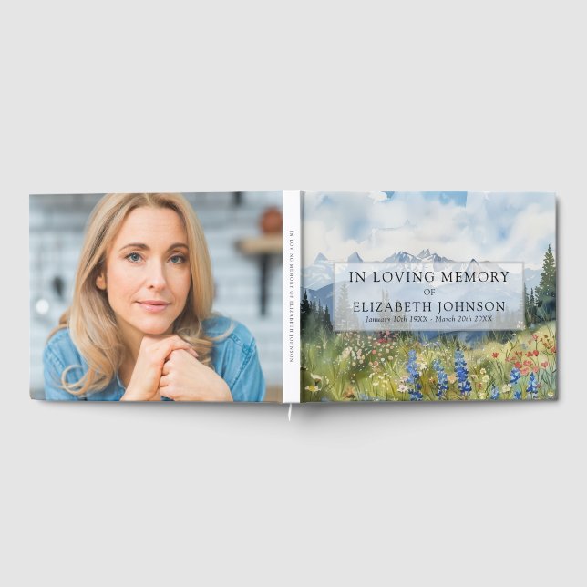 Bergsfloral Livets Firande Begravningsfoto Gästböcker (Full)