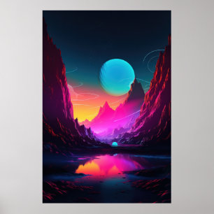 Bergsglöd: Synthwave Vibes i Alperna Serenity Poster