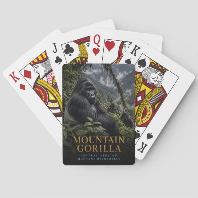 Bergsgorilla regnskog DJUR Poker Casinokort (Baksidan)