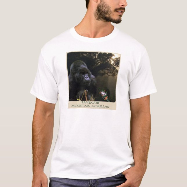 BergsGorilla Wildlife-utrotningshotade arter Shirt T Shirt (Framsida)