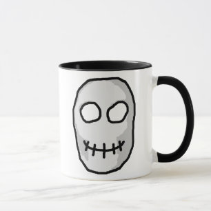 Bergsgrå och svart skalle. Primitiv stil Mugg