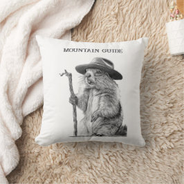 Bergsguide - Whimsical marmot design Kudde