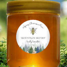 Bergshonungsskog Träd Bee Apiary Product Runt Klistermärke