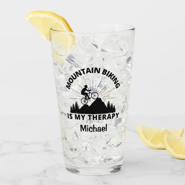 Bergshuggning är min terapi glaskopp (Framsida Ice)