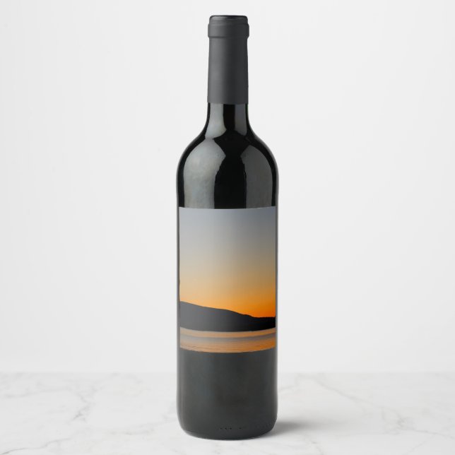 BergSilhouette Vinflaska Etikett (Framsida)