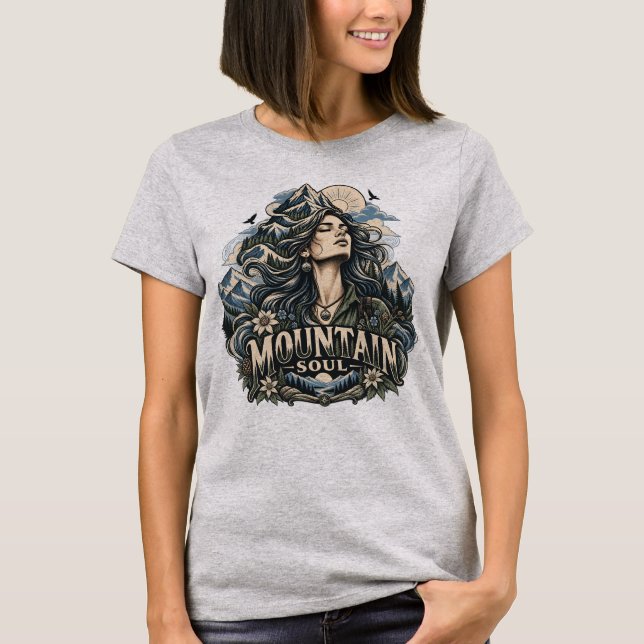 Bergsjäl Kvinna T Shirt (Framsida)