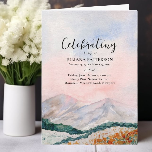 Bergskapets Blommigt Fält Firande i livets begravn Program (Skapare uppladdad)