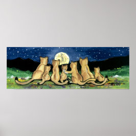 Bergskapets Lejona Puma Cat Unge Art Poster Cute N
