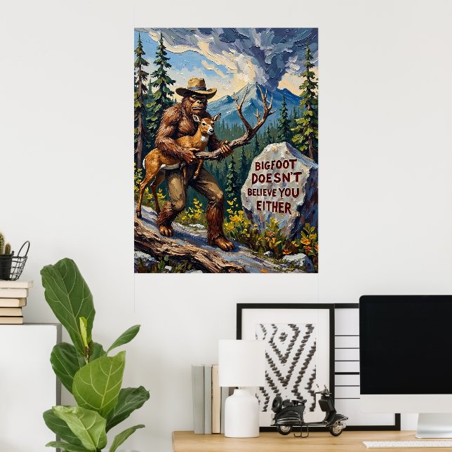 Bergskapets skeptik: Bigfoot's View Poster (Hemmakontoret)