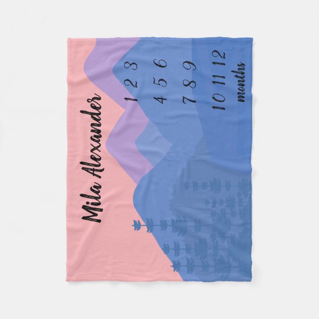 Bergskapsomgivning Pastel månadsdelsten Fleecefilt (Framsidan)