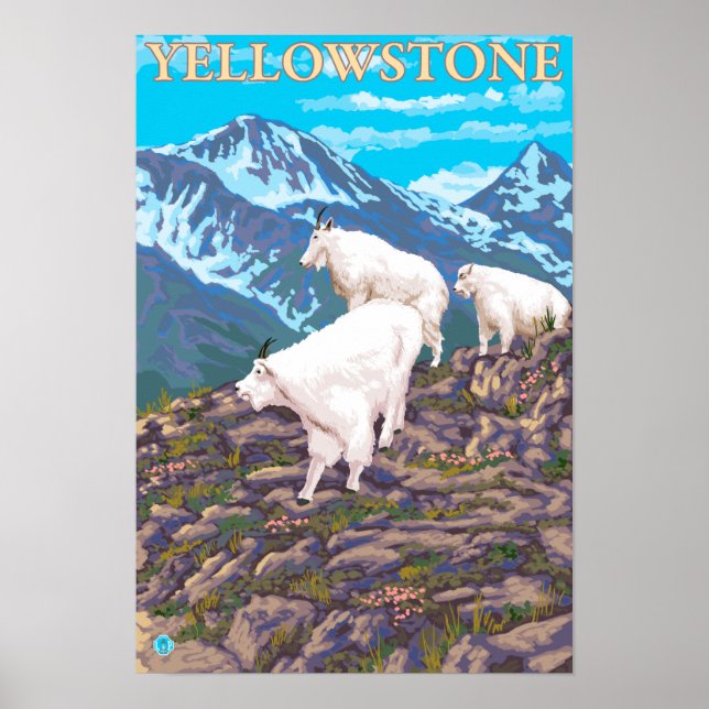 Bergskapsscenen - nationalparken Yellowstone Poster (Framsidan)