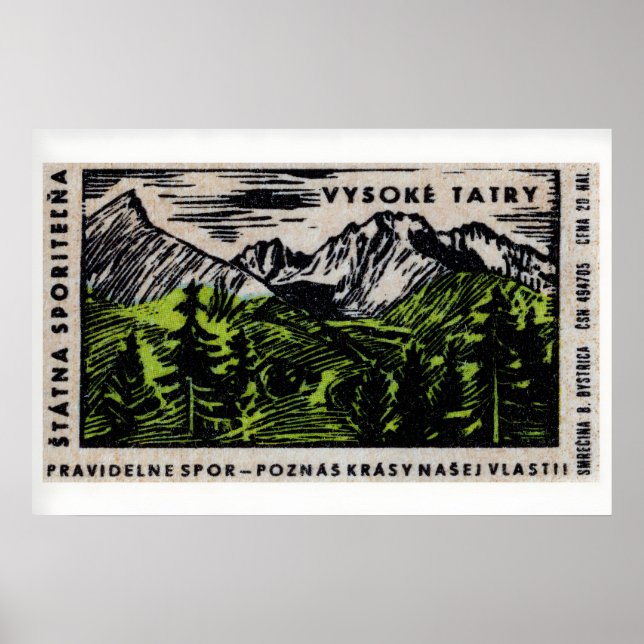 Bergskedja Tjeckoslovakien mitten av 1900-talet Poster (Framsidan)
