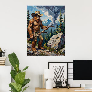 Bergskeptik: Bigfoot's Woodland Wisdom Poster