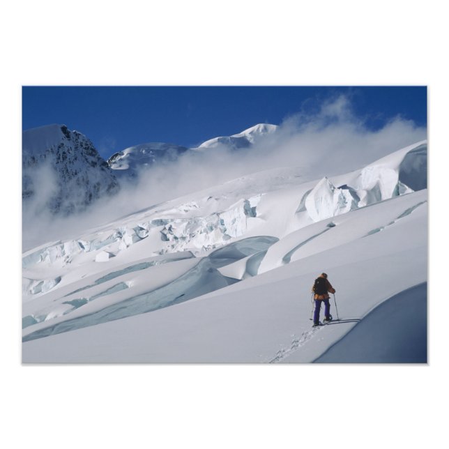 Bergsklättrare på Tasman Glacier i Mount Fototryck (Framsidan)