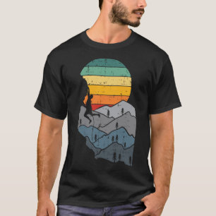 Bergsklättring Retro Klättrare Bergsbestigare Män T Shirt