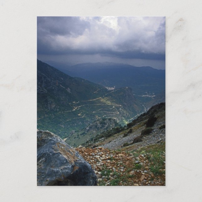 Bergsklippan på ön Kreta Vykort (Framsida)