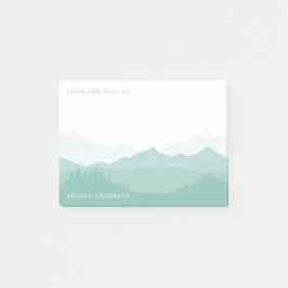 Bergskog med känt stort post-it block