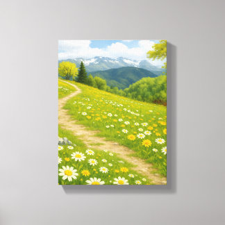 Bergskugga Väg med Vår Daisys Art Canvastryck