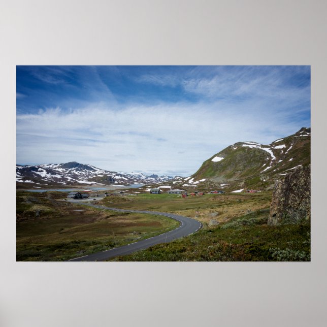 Bergslandschaft i Norge affisch (Framsidan)