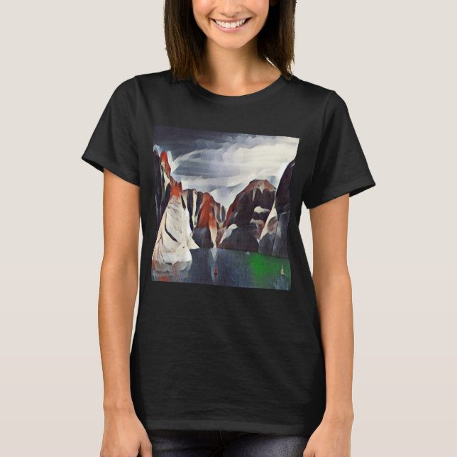 BERGSLANDSKAP ABSTRAKT NATUR T-Shirt (Framsida)