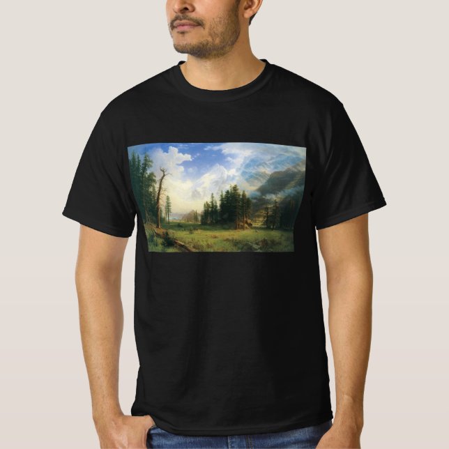 Bergslandskap av Albert Bierstadt T Shirt (Framsida)