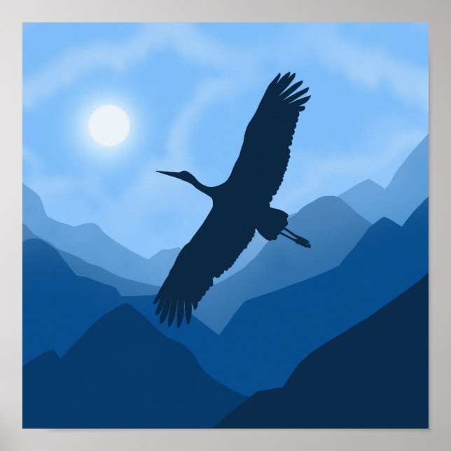 Bergslandskap. Fågelflygning Poster (Framsidan)
