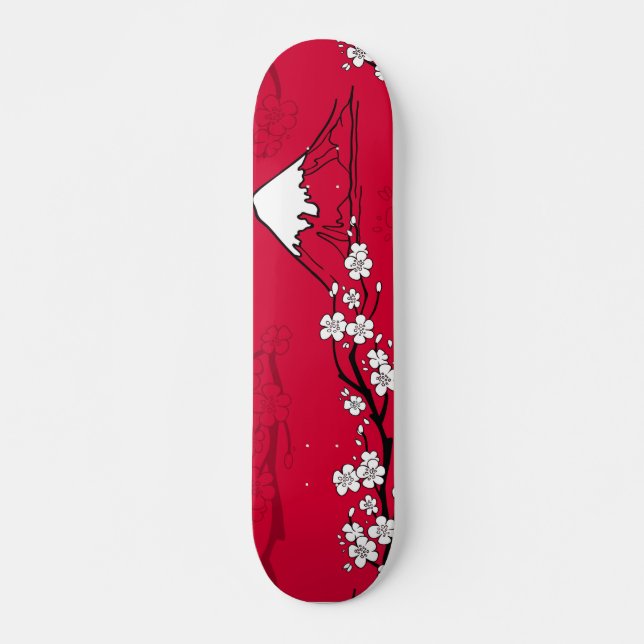 Bergslandskap i japanska stil mini skateboard bräda 18,5 cm (Framsida)