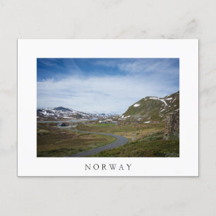 Bergslandskap i vykort för vit Norge