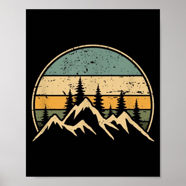 Bergslandskap Skog Träd Natur Vilda djur Poster (Framsidan)