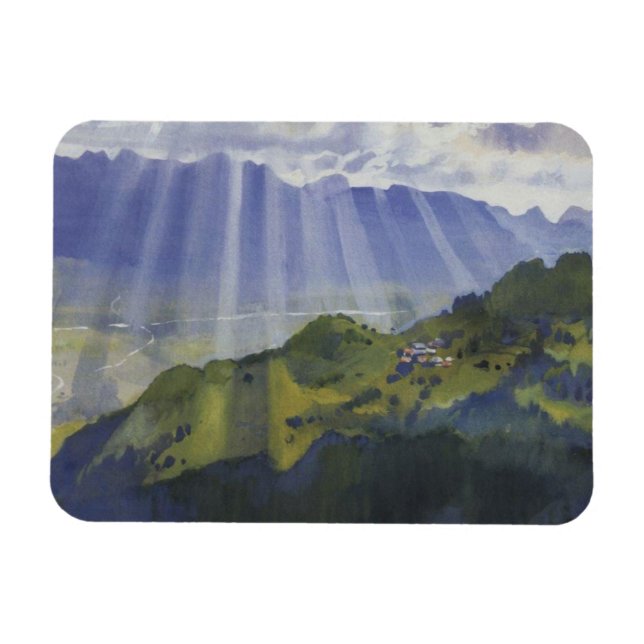 Bergslandskapet i Schweiz Magnet (Horisontell)